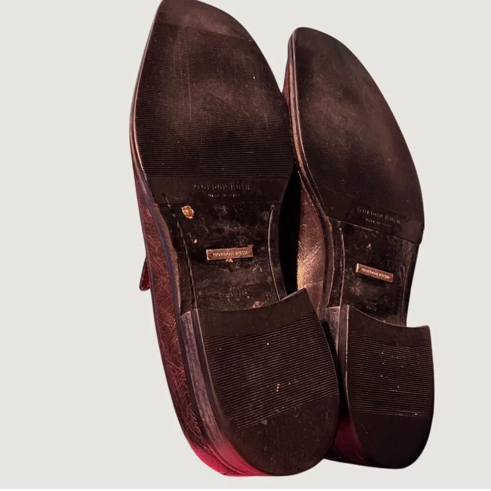 Gordon Rush Loafers Mens 10.5 Brown Leather Italy Square Toe 